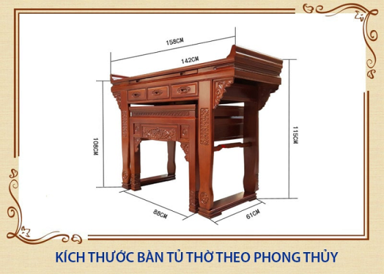 Cách tính kích thước bàn thờ/tủ thờ theo phong thủy bạn nên biết