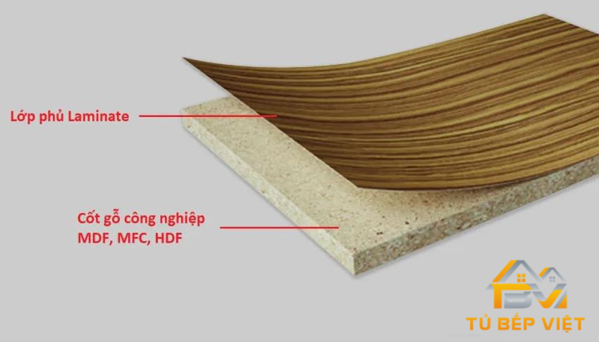 Bề mặt laminate dán trên code gỗ công nghiệp